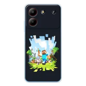 Чехол Майнкрафт на ZTE Blade A54 (AlphaPrint) Minecraft (персонажи Minecraft)