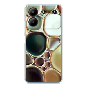 Мраморный чехол на ZTE Blade A54 (VPrint) (Радужный Мрамор)