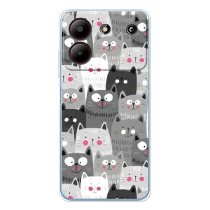 Чехлы с Котиками для ZTE Blade A54 (VPrint) (Рисованные котики)