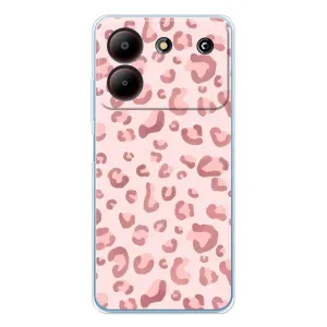 Чехол с розовым рисунком для ZTE Blade A54 (Розовый леопард)