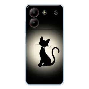 Чехол с принтом для ZTE Blade A54 (AlphaPrint) Модные коты (Силуэт котика)