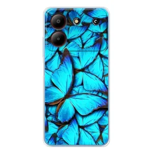 Чохол з принтом для ZTE Блейд А54 - (Прикольні) (AlphaPrint) (Сині метелики)