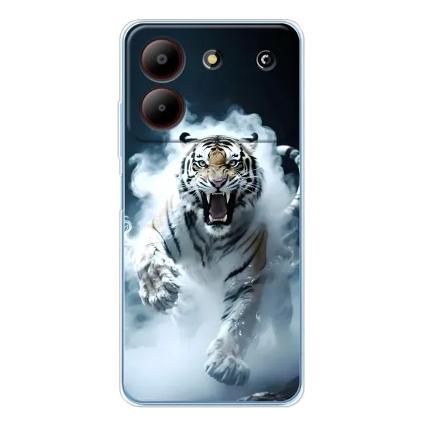 Чехол с принтом «Белый тигр в дыму» для ZTE Blade A54