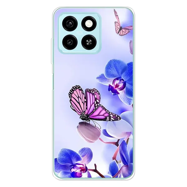 Чехол с принтом «Бабочка на цветочке» для ZTE Blade A55