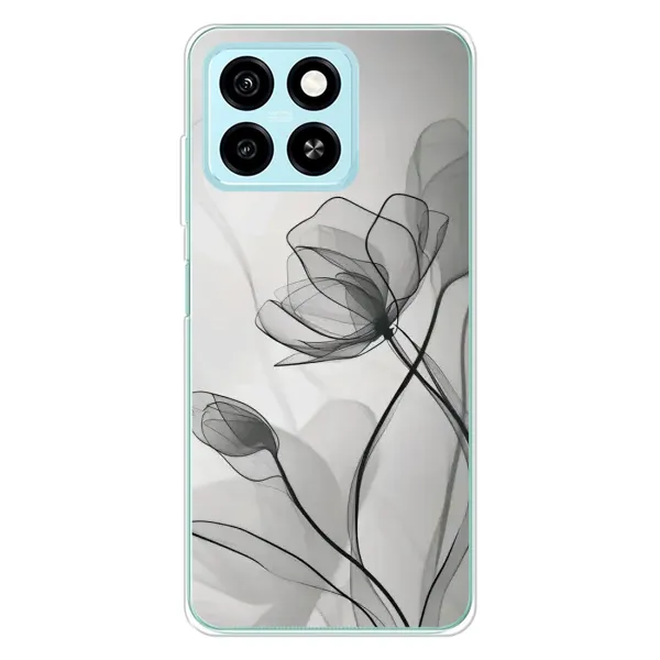 Чехол с принтом «Черные цветы» для ZTE Blade A55 Чехол с принтом «Черные цветы» для ZTE Blade A55