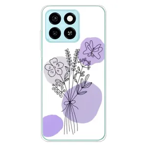 Силиконовый чехол с принтом в цветах на ZTE Blade A55 (Букет фиолетовая абстракция)