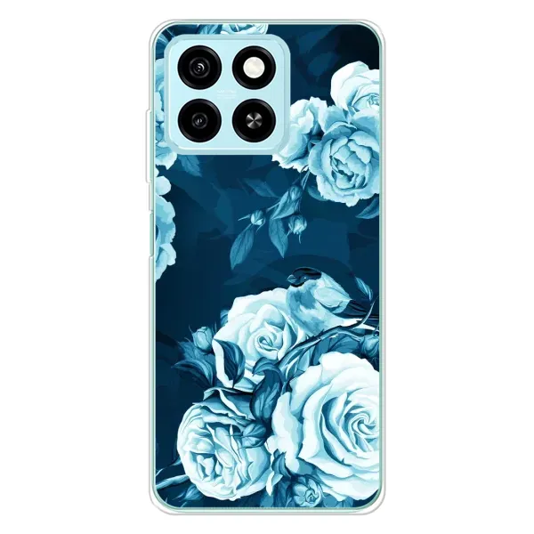 Чехол с принтом «Голубые Бутоны» для ZTE Blade A55 Чехол с принтом «Голубые Бутоны» для ZTE Blade A55