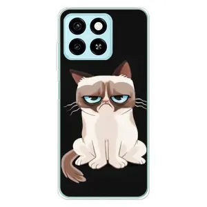Чехол с принтом для ZTE Blade A55 (AlphaPrint) Модные коты (Грустный кот)