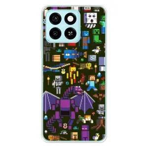 Чехол Майнкрафт на ZTE Blade A55 (AlphaPrint) Minecraft (Коллаж Майнкрафт)