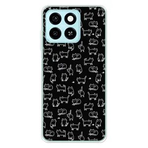 Чехол с принтом для ZTE Blade A55 (AlphaPrint) Модные коты (Меленькие котики)