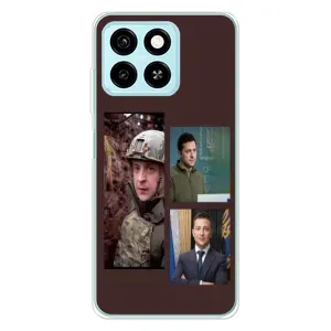 Чехол для ZTE Blade A55 (AlphaPrint - с принтом Зеленского) (Президент)