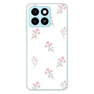 Чехол с розовым рисунком для ZTE Blade A55 (Розовые цветы)