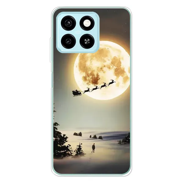 Чехол с принтом «Санта на луне» для ZTE Blade A55