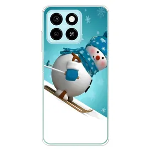 Новогодние Чехлы для Блейд А55 (VPrint) (Снеговик на лыжах)