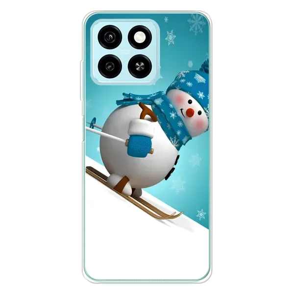 Чехол с принтом «Снеговик на лыжах» для ZTE Blade A55