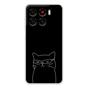 Чехол с рисунком кот на ZTE Blade A56 (Равнодушный кот)