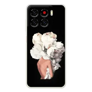 Чехлы (ART) Цветы на ZTE Blade A56 (VPrint) (Белые цветы)