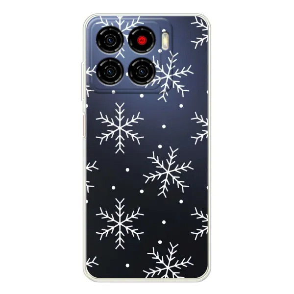 Чехол с принтом «Белые снежинки» для ZTE Blade A56 Чехол с принтом «Белые снежинки» для ZTE Blade A56