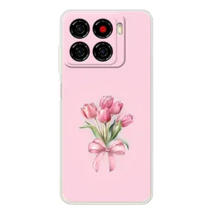 Чохол з розовим принтом для ZTE Blade A56 (Букет квітів)