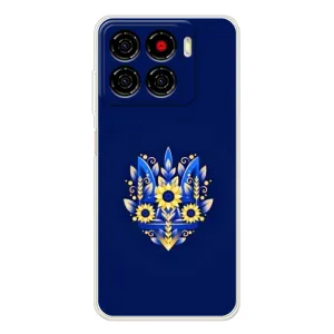Чехлы для ZTE Blade A56 Укр. Символика (AlphaPrint) (Цветочный Герб)