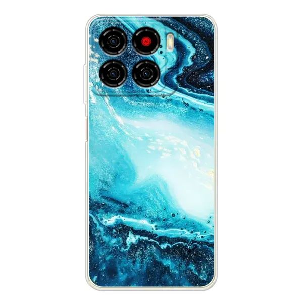 Чехол с принтом «Голубой мрамор» для ZTE Blade A56