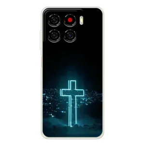 Чехол для ZTE Blade A56 (AlphaPrint) - (Христианские) (Крест и город)