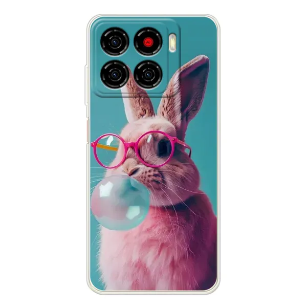 Чехол с принтом «Кролик в очках» для ZTE Blade A56