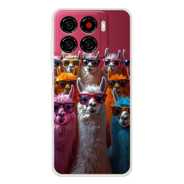Чехол с принтом «Ламы в очках» для ZTE Blade A56