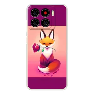 Чехлы с картинкой Лисички для ZTE Blade A56 (VPrint) (Лисичка с розочкой)