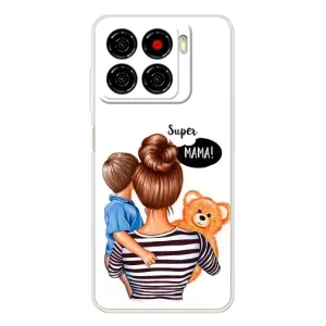 Чехол с печатью для ZTE Blade A56 - (Мама с ребенком) (AlphaPrint) (Мама с сыном)