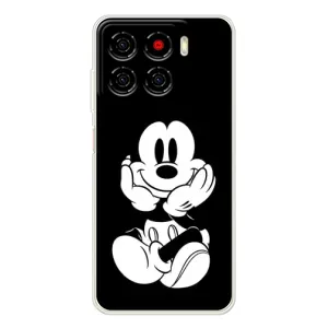 Эксклюзивный чехол для ZTE Blade A56 (AlphaPrint - Мультяшные) (Микки на черном)