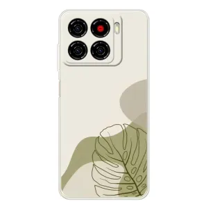 Силконовий чохол з принтом в квітах на ZTE Blade A56 (Зелена монстера дизайн)