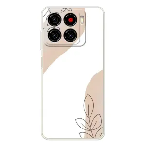 Силконовий чохол з принтом в квітах на ZTE Blade A56 (Нюдова гілочка абстракція)