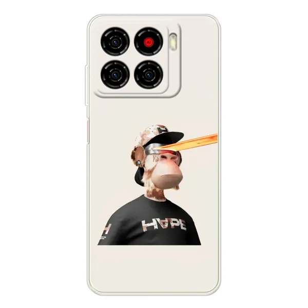 Чехол с принтом «обезьяна NFT в очках» для ZTE Blade A56