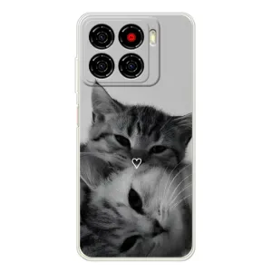 Чехол с рисунком кот на ZTE Blade A56 (Пара котов)