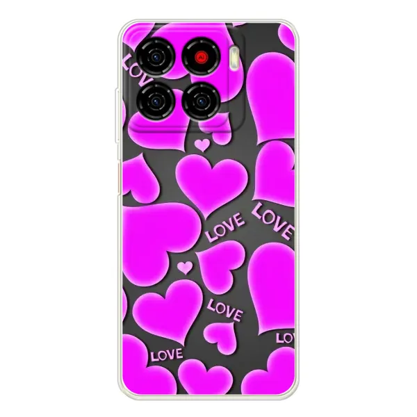 Чехол с принтом «Pink hearts» для ZTE Blade A56