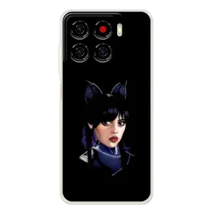 Чехлы Венсдей на ZTE Blade A56 Уэнсдей (AlphaPrint) (серьезная Уэнздей)