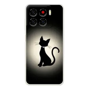 Чехол с принтом для ZTE Blade A56 (AlphaPrint) Модные коты (Силуэт котика)