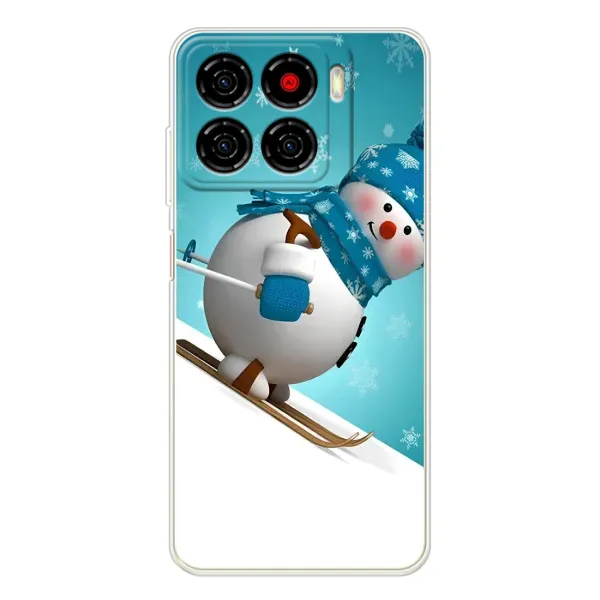 Чохол з принтом «Сніговик на лижах» для ZTE Blade A56
