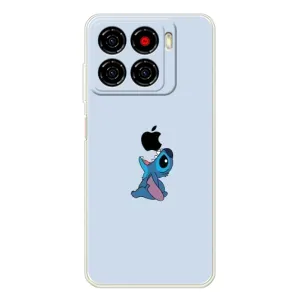Чехол с принтом Стич на ZTE Blade A56 (Stitch apple)