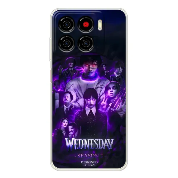 Чохол з принтом «Фіолетова магія Венздей» для ZTE Blade A56