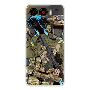 Чехлы с картинкой ЗСУ для ZTE Blade A56 (AlphaPrint) (Воин ВСУ)