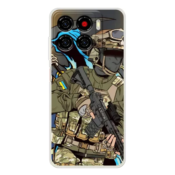 Чехол с принтом «Воин ВСУ» для ZTE Blade A56