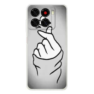 Чехол с принтом для ZTE Blade A56 (AlphaPrint - Знак сердечка) (Значок Love)