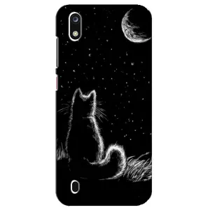 Чехол с принтом для ZTE Blade A7 (2019) (AlphaPrint) Модные коты (Котик и луна)