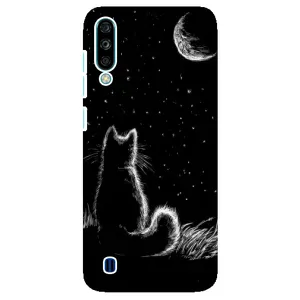 Чехол с принтом для ZTE Blade A7 (2020) (AlphaPrint) Модные коты (Котик и луна)