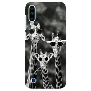 Силиконовый чехол с КАРТИНКАМИ лето для ZTE Blade A7 (2020) (AlphaPrint) (Жирафы в очках)