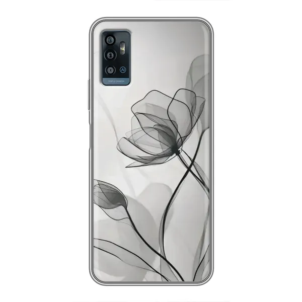 Чехол с принтом «Черные цветы» для ZTE Blade A71 Чехол с принтом «Черные цветы» для ZTE Blade A71