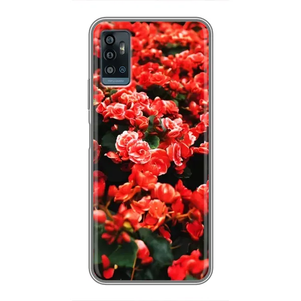 Чехол с принтом «Цветы красные» для ZTE Blade A71