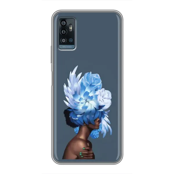 Чехол с принтом «Цветы на голове» для ZTE Blade A71